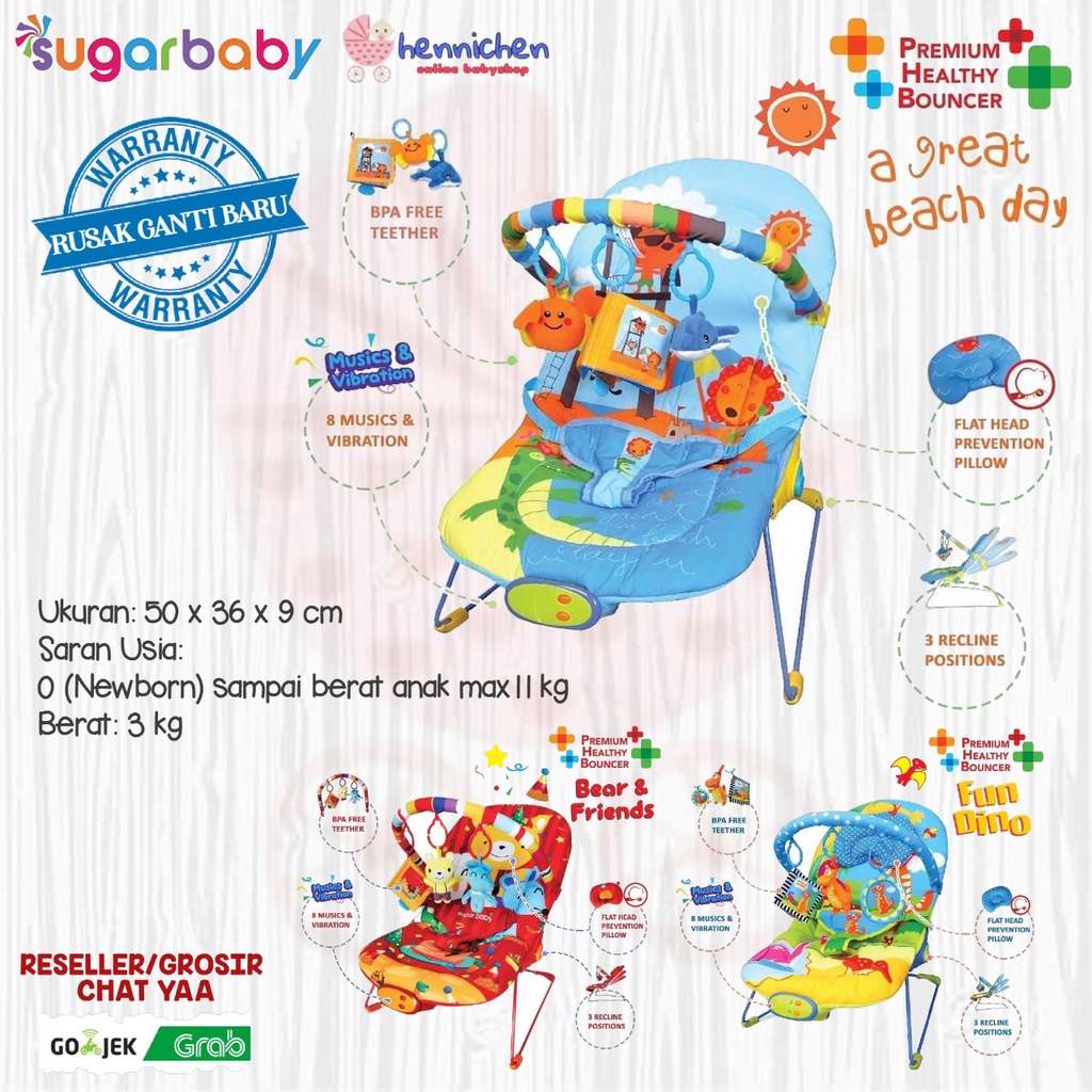 Sugar Baby / SugarBaby Premium Healthy Bouncer Bayi 3 Recline