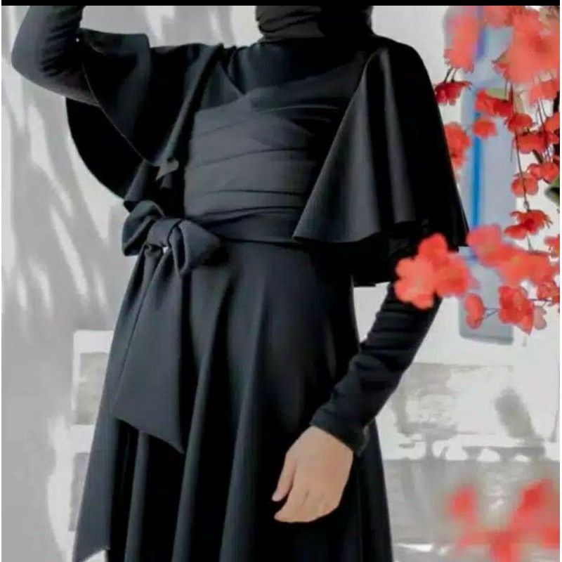 Baju gamis dress maxi gaun gown muslim pesta lebaran haji umroh putih hari raya lamaran kondangan fo