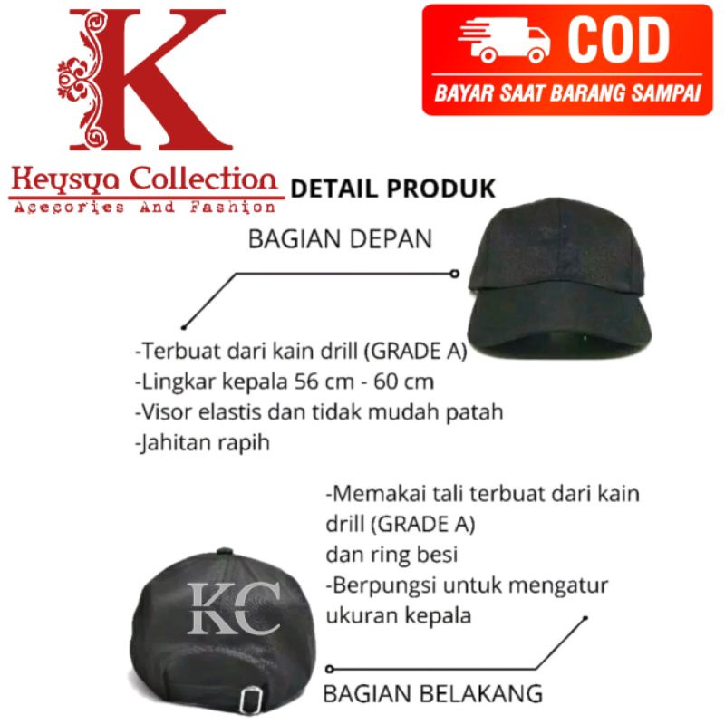 topi baseball polos pria wanita