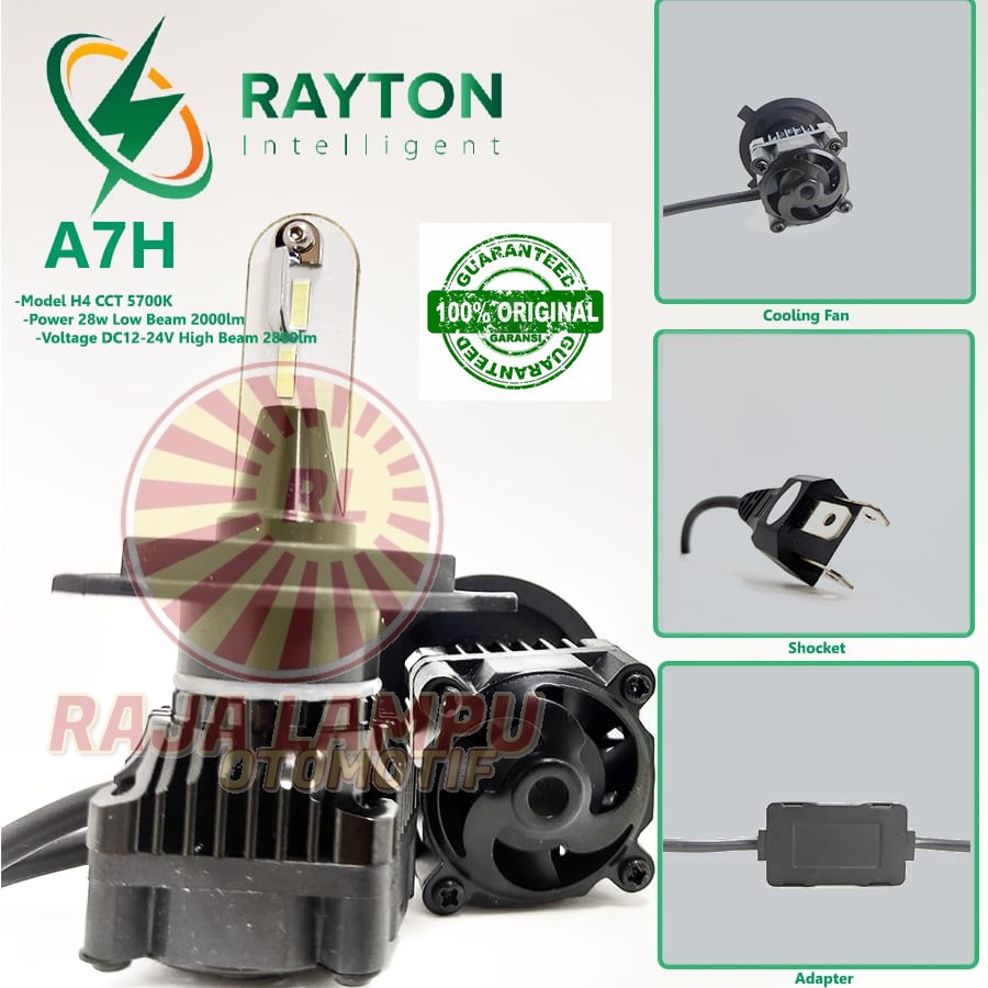 LAMPU UTAMA LAMPU MOBIL RAYTON LED RTD A7H H11 H7 ORIGINAL GARANSI