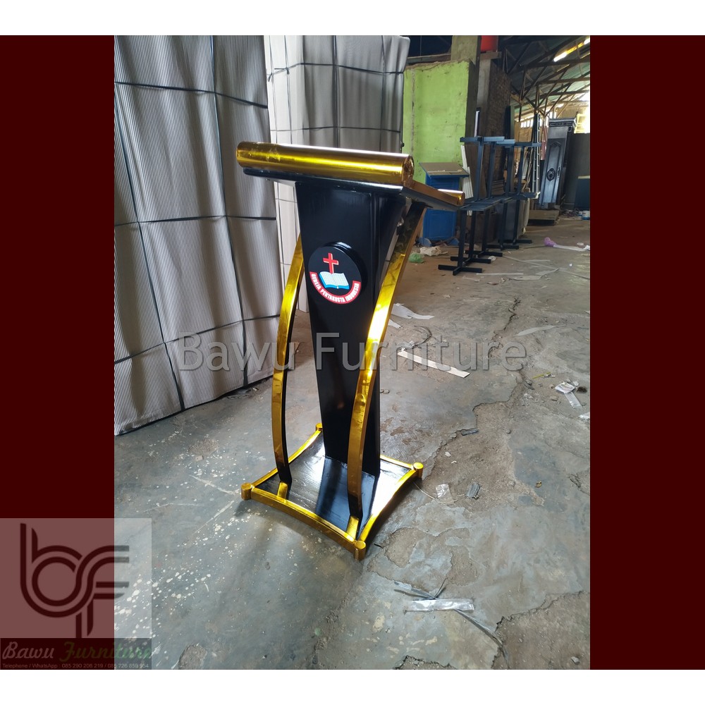 Mimbar Gereja Minimalis Produk Mebel Jepara Atau Podium Gereja Minimalis Gold Stainless Jati Black