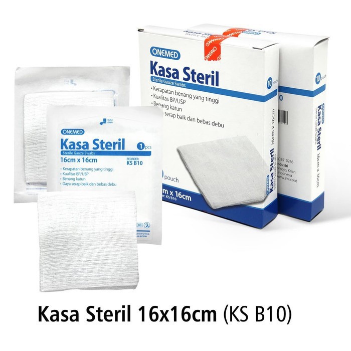 COD - KASA STERIL ONEMED STERILE 16 CM X 16 CM 1 BOX 10 POUCH