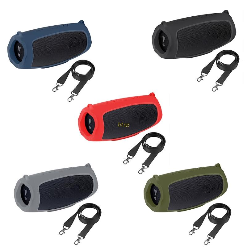 Case Pelindung Bahan Silikon Dengan Strap Untuk JBL Charge 5 Bluetooth