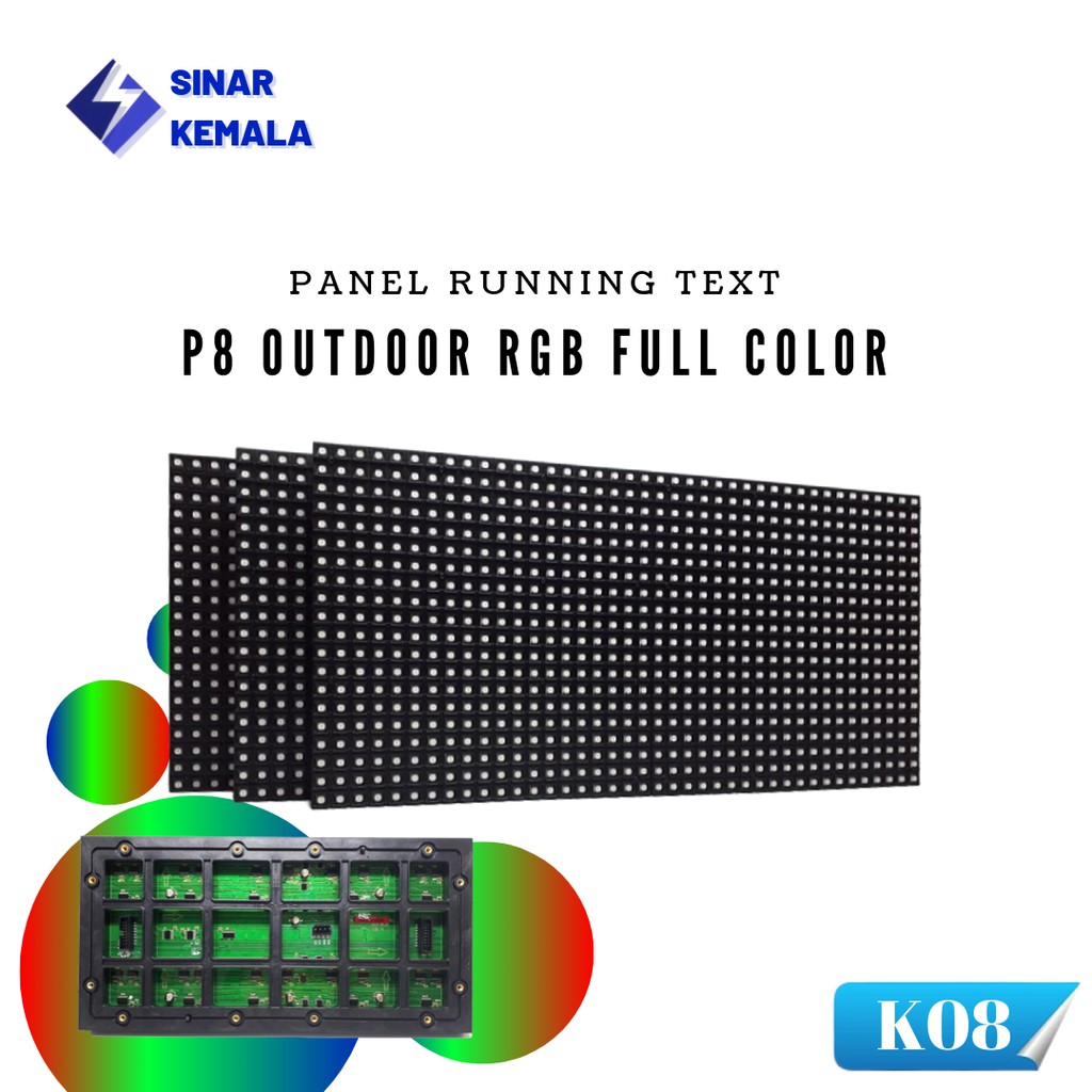 Jual Modul P8 Outdoor RGB Full Color SMD HUB-75 32 X 16cm Panel Running ...