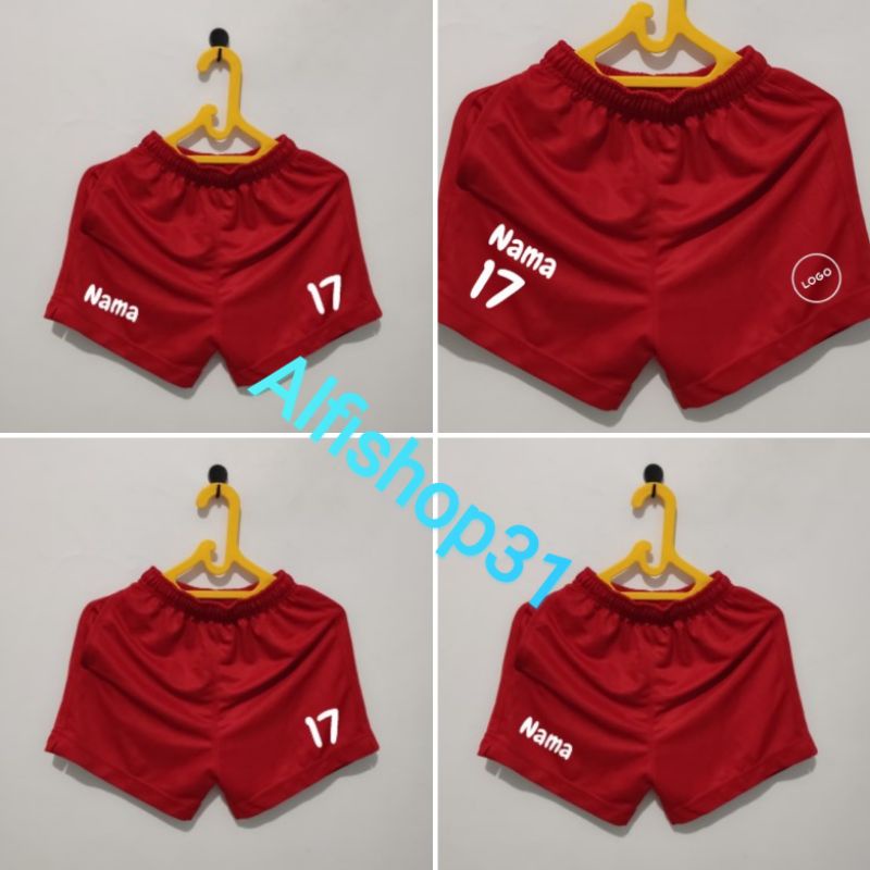 Celana pendek kolor voli volley voly size cewe pressbody bisa pake nama nomer polos dan logo