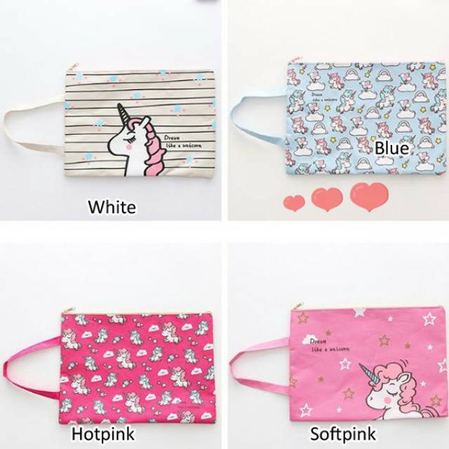 

ORGANIZER BAG FILE MAP UKURAN A4 MOTIF UNICORN