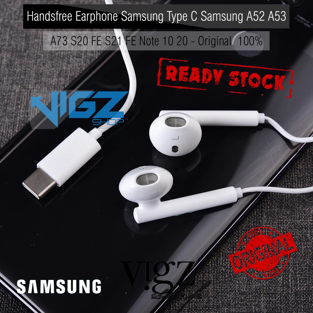 Handsfree Earphone Samsung Type C Samsung Galaxy A33 / A53 / A54 / A73 / S20 FE / S21 FE / Note10 / Note20 / Note 10+ / Note 10 Lite / S10 Lite Type C Original