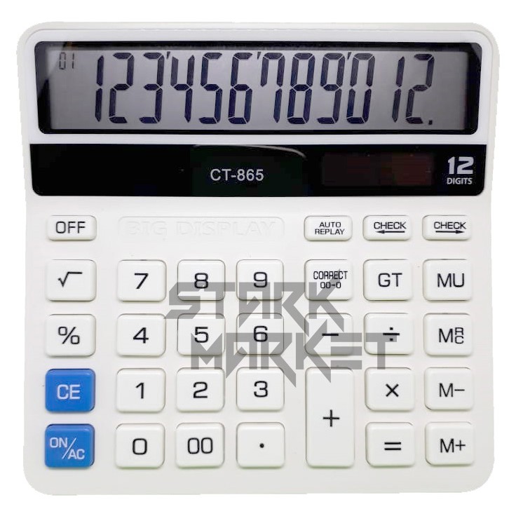 

CT 865 - Kalkulator 12 Digit - Check And Correct - Kalkulator Pasar - Kalkulator Dagang