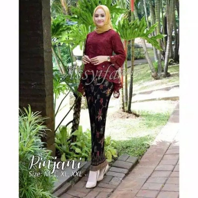 IndahKebaya | SET KEBAYA BROKAT SIMPLE MODIS / RINJANI MODERN TERLARIS / PINK FANTA / TOSCA / NAVY