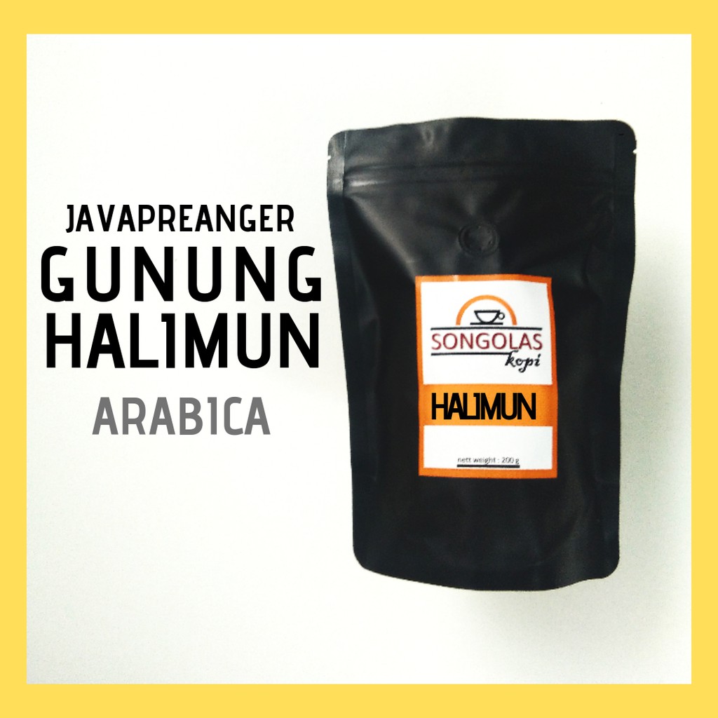 

Kopi Arabica GUNUNG HALIMUN 200gr Biji Kopi Atau Bubuk Minuman SONGOLAS KOPI