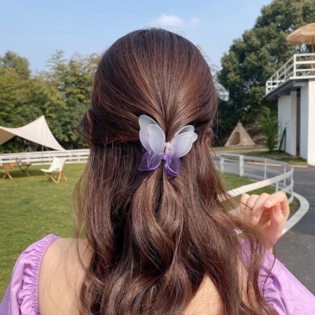 PREMIUM DOUBLE BUTTERFLY KOREAN HAIR CLAW - Jepit Rambut Korea - Jepitan Rambut Kupu Kupu Tumpuk