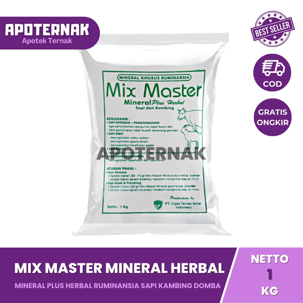 MIX MASTER PREMIX MINERAL PLUS HERBAL RUMINANSIA 1 Kg | Premix Mineral Herbal Untuk Sapi Kambing Domba