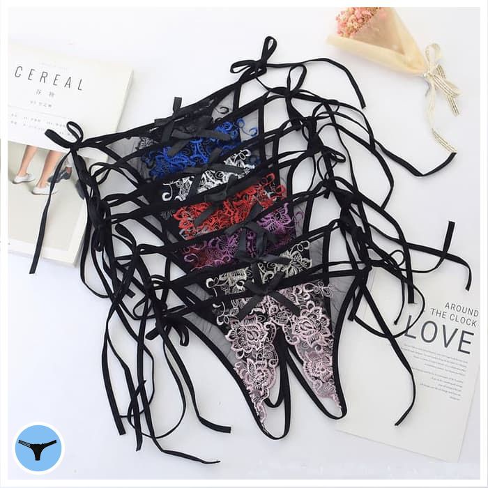 GSTRING BORDIR / GSTRING THONG TRANSPARAN GSTRING OPEN LINGERIE SEKSI PAKAIAN DALAM WANITA PANTAI