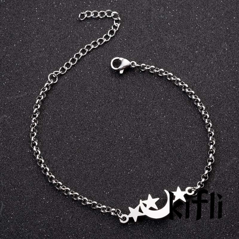 Gelang Desain, Butterfly Moon Star Love, Bahan Stainless Steel, Untuk Wanita