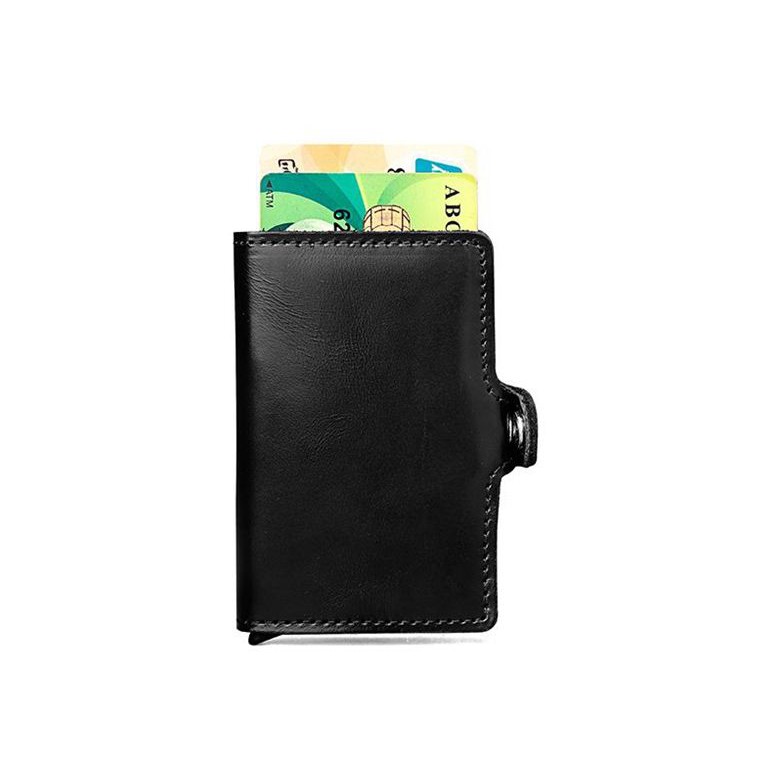 Anti RFID Card Holder Dompet Kartu Kulit Asli Slim Blocking