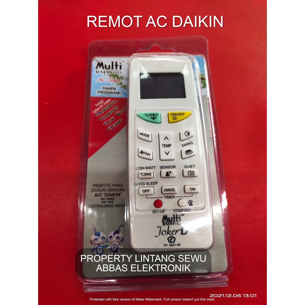 REMOT AC DAIKIN REMOT CONTROL AIR CONDITIONER DAIKIN