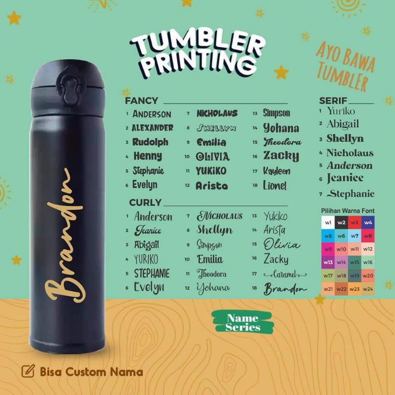 Tumbler Custom / Termos Custom / Botol Custom Printing