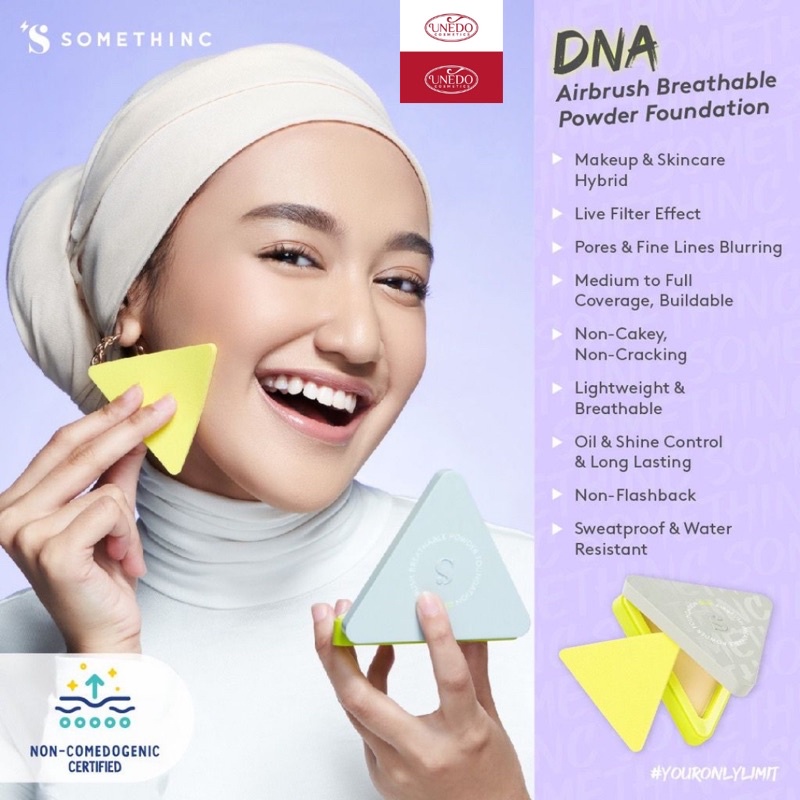 SOMETHINC DNA Airbrush Breathable Powder Foundation Bedak Padat Compact Powder