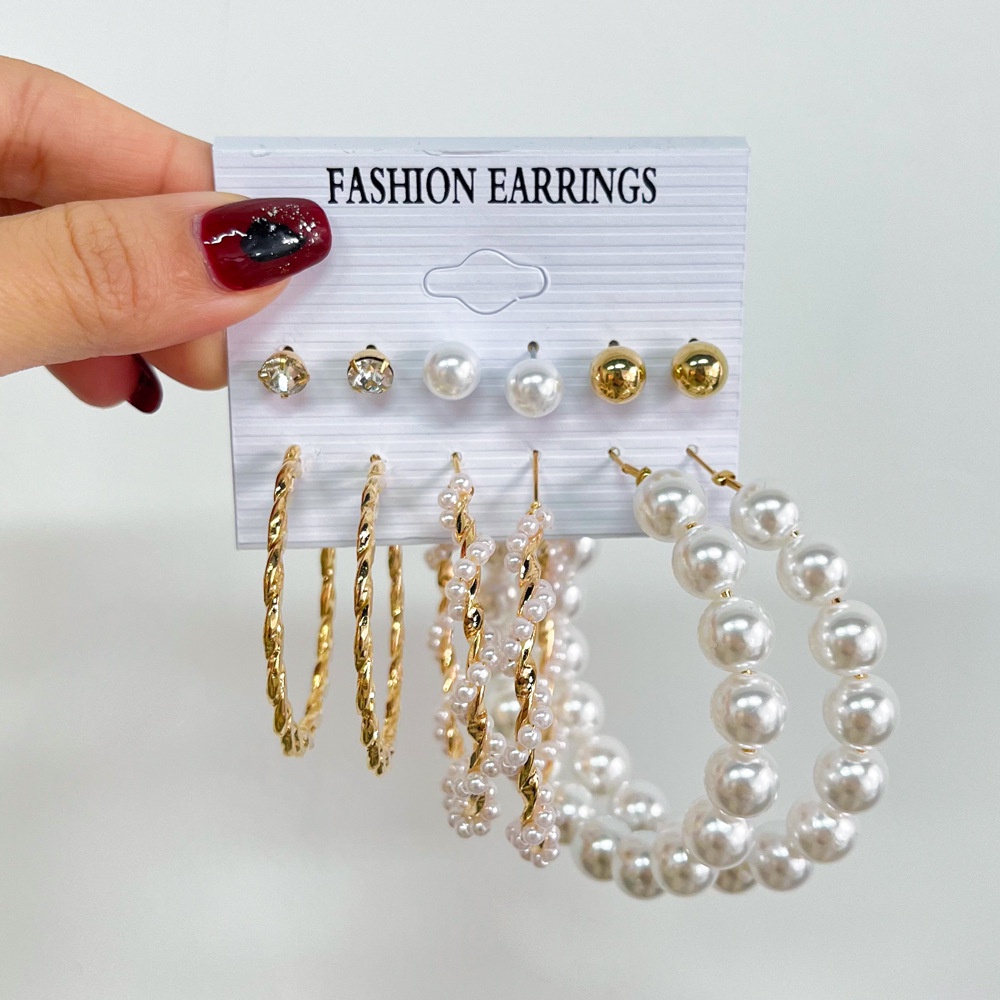 Set Anting Tusuk + Kalung Desain Kupu-Kupu Geometri Hias Mutiara Imitasi Untuk Wanita