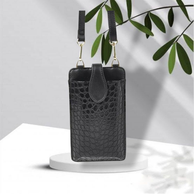 Zalfa Pocket Croco-Wallet Card dan koin bahan Croco