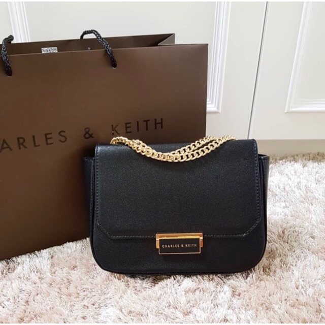 Sling bag charles keith / ck pushlock crossbody original