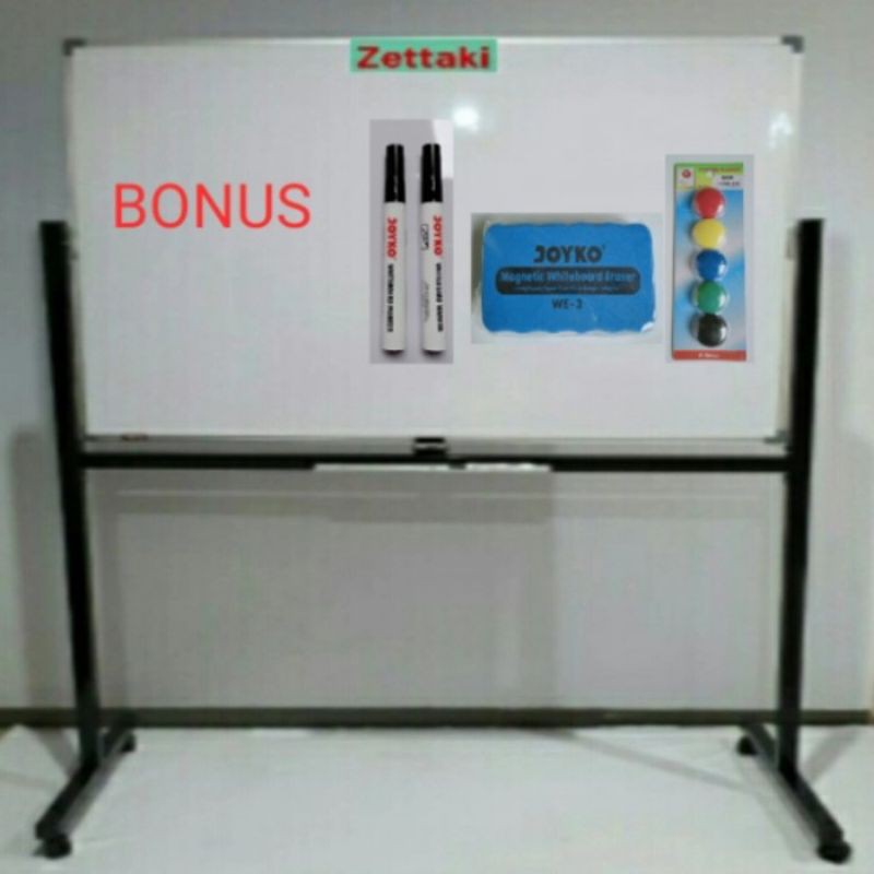 

Baru Papan Tulis Whiteboard Standing Magnet Single Face Zettaki 60X90Cm