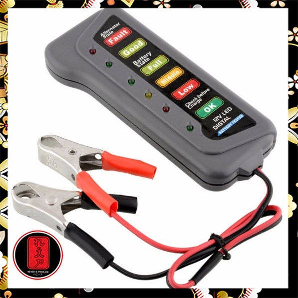 Tirol Tester Baterai Digital 12V 6 LED - BJ-803 - Black