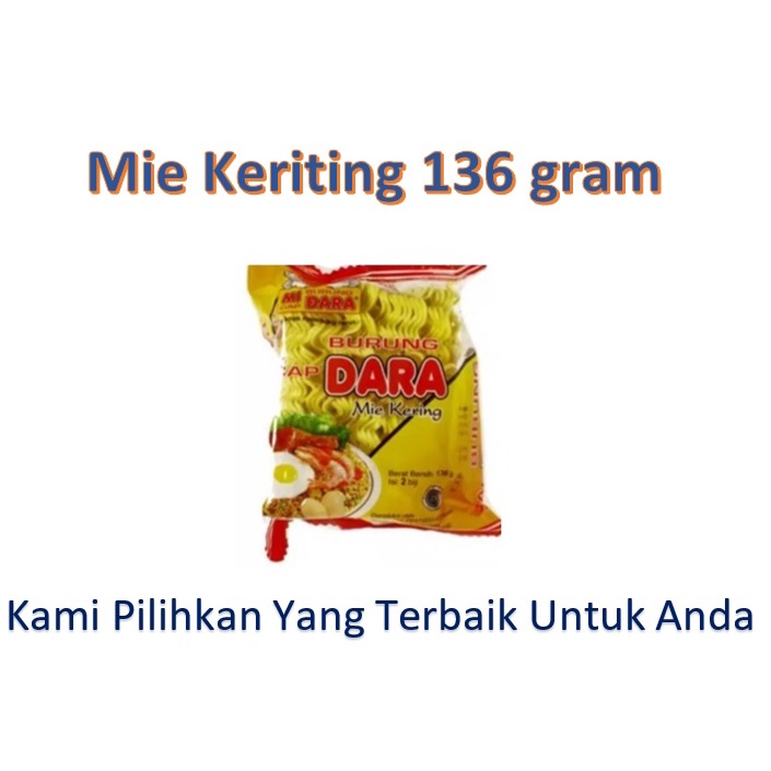 

Mie Keriting Burung Dara 136 Gram / Mie Burung Dara