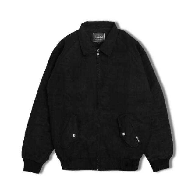 Jaket Bomber / Harrington Jacket Suede Black 'ROGERS'