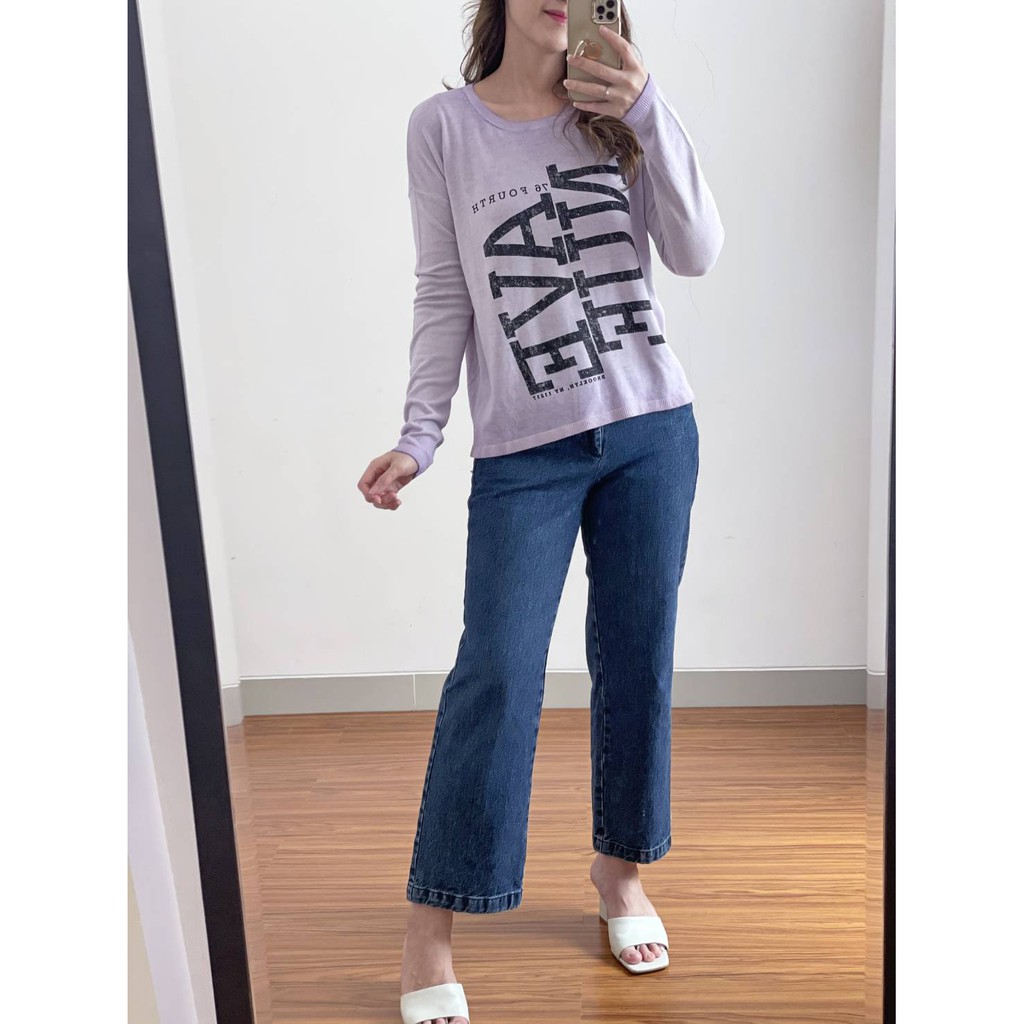 S oliver purple n grey longsleeve soft knit top