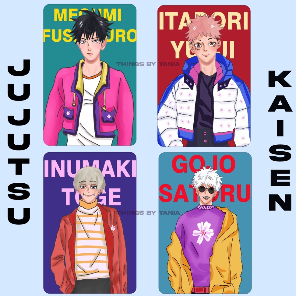 (SALE) Jujutsu Kaisen Photocard PC Art Print / jjk anime gojo itadori megumi inumaki