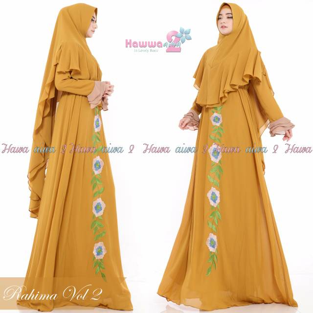 Ready... Rahima Syari by Hawwa Aiwa... Gamis syari branded original...