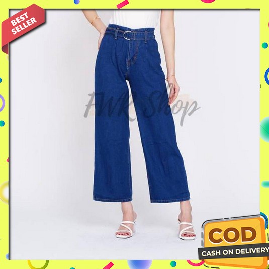 Celana Jeans Celana Jens Sobek Wanita Celana Hw Murah Berkualitas Keki Fwr Celana Kulot Belt Jeans