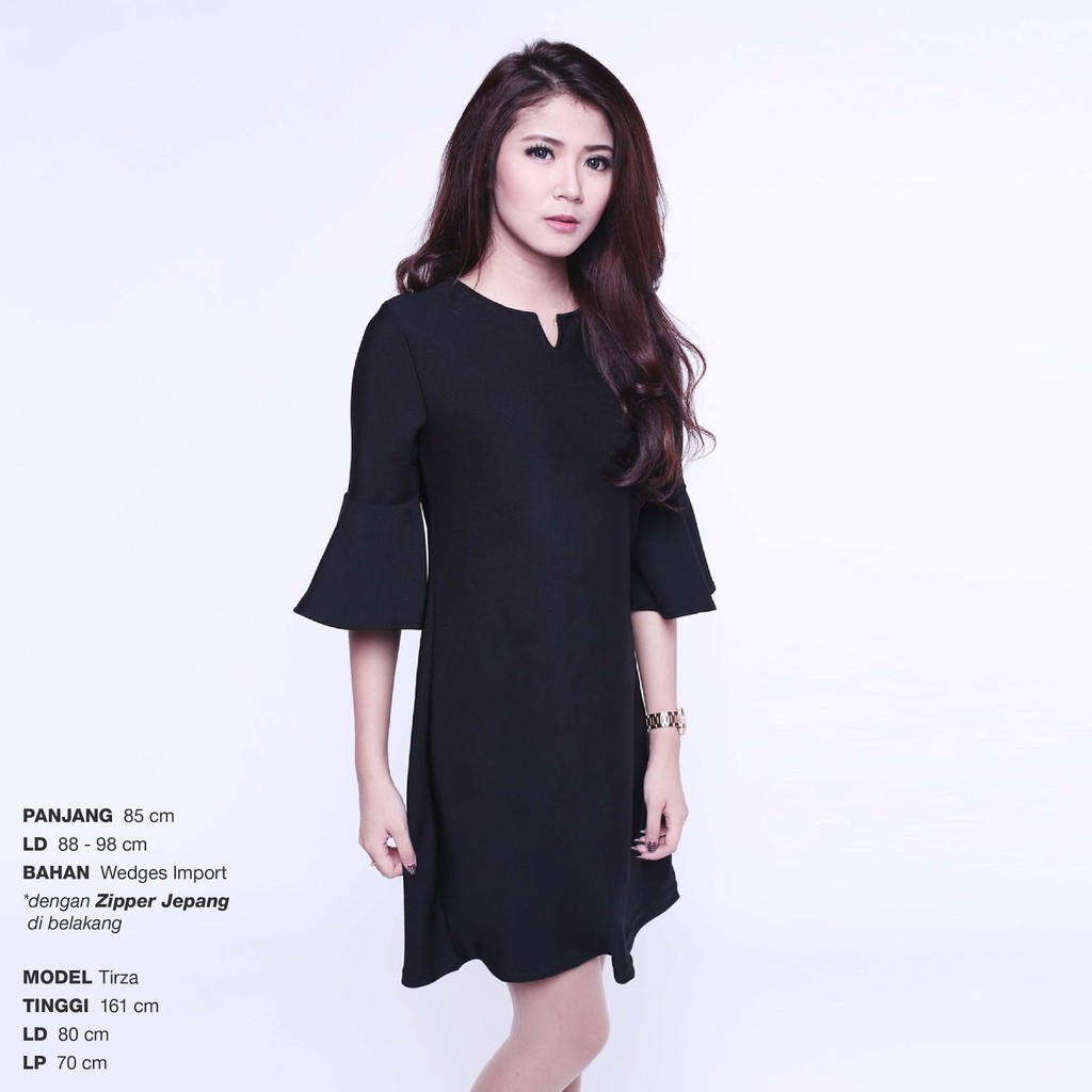 Tulip Key Dress Midi Gaun Pesta Wanita Lengan Panjang 3/4 CDR166