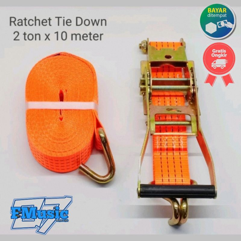 TRACKBELT RACHET TIE DOWN 10 METER 2" INCH TALI PENGIKAT BARANG SOUND BOK SPEAKER TALI SOUND SYSTEM 