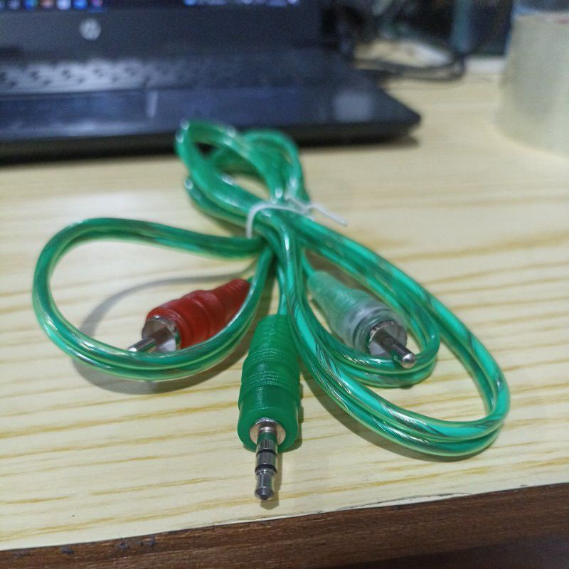 Jek Jeck Kabel Audio Jack 2 in 1 3.5mm dari HP ke Speaker aktif Salon