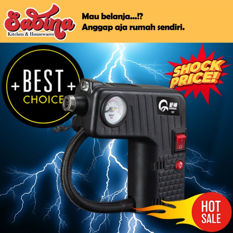 Pompa Ban Mobil Elektrik Portable Inflator Angin Air Compressor