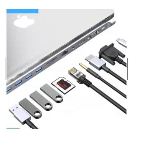 Type c thunderbolt to hdtv vga lan rj45 usb 3.0 Tf sd 3.5mm audio pd usb-c converter 11in1 docking station 4k 1080p gigabit 5Gbps 2tb byl-2003
