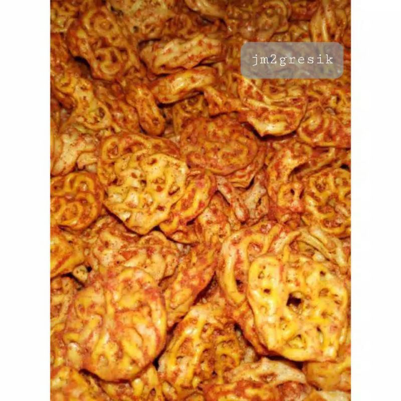 

Krupuk mawar pedas dun jeruk/kemasan plastik 50gr