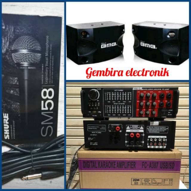 PAKET KARAOKE ORIGINAL BMB ORIGINAL BLUETOOTH SOUND SYSTEM KARAOKE BMB 8 inch