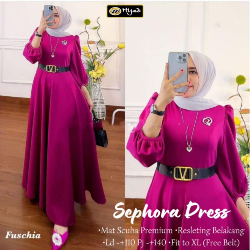 Gamis Polos Basic Gamis Scuba premium Sephora Dress