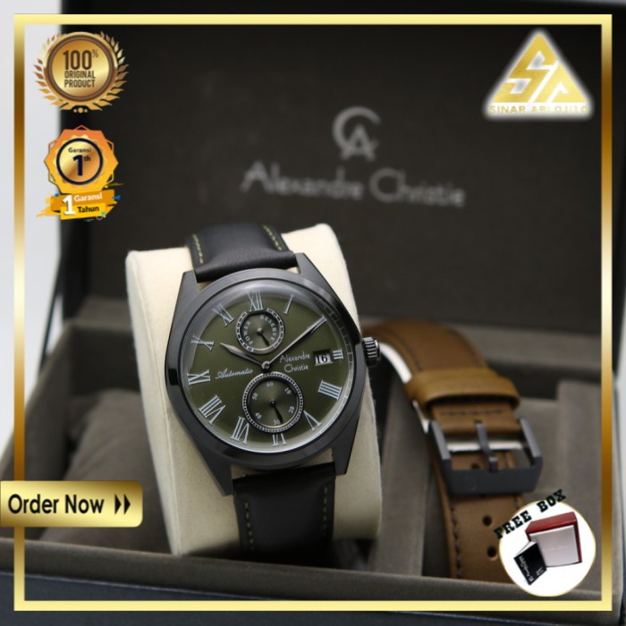 JAM TANGAN ALEXANDER CHRISTIE ALEXANDRE CHRISTIE PRIA COWOK ORIGINAL ORI BLACK GREEN AC 3040