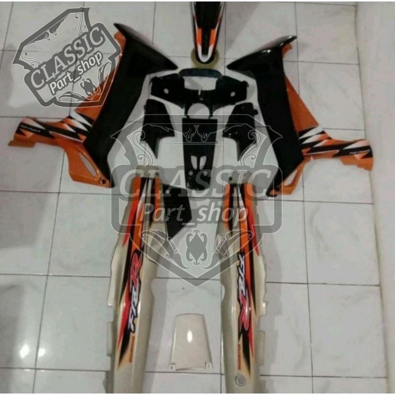COVER BODY FULL SET FIZ R FIZR HITAM ORANGE MILLENIUM FULL BODY HALUS