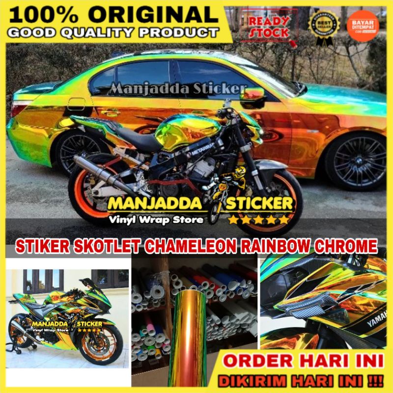 STIKER SKOTLET BUNGLON STICKER RAINBOW CHROME