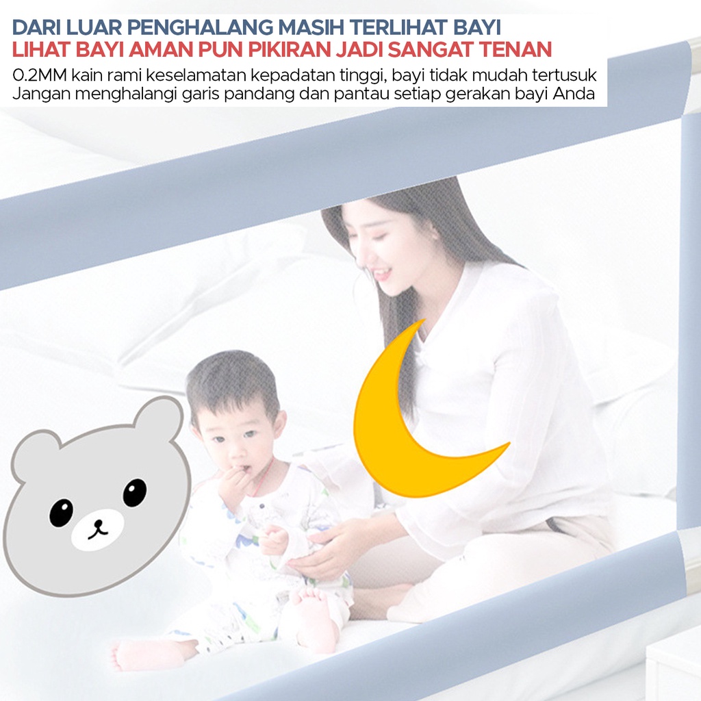 POTE Tempat Tidur Bayi Rel Tempat Tidur Pagar Pengaman Anak Rel Tempat Tidur Bayi Rel Tempat Tidur Pagar Keamanan Pagar ​Tempat Tidur Bayi Penghalang Keamanan