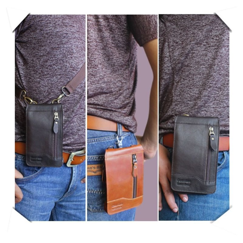 Tas Hp keren Kulit Sapi asli - Tas Dompet serbaguna Smartphone Kulit Sapi Asli