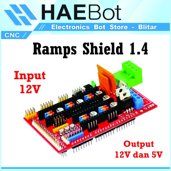 [HAEBOT] Ramps 1.4 Motor Driver A4988 CNC 3D Printer Controller Set Heatshink Engraver Marlin GRBL 5 Axis Arduinoo Mega DRV8825 Mikrostepping Nema 17