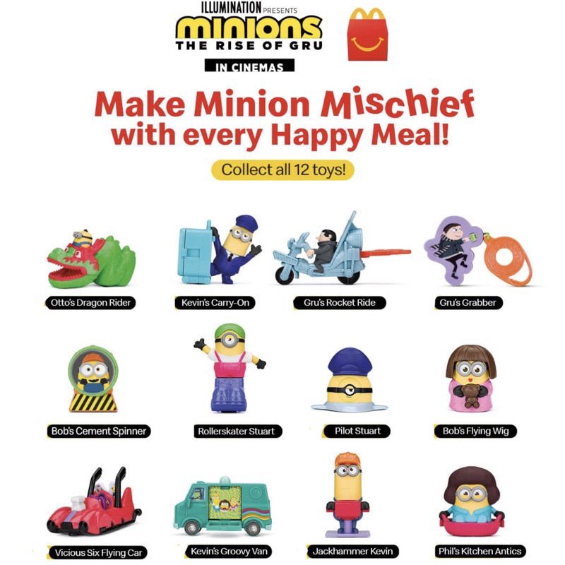 Happy meal McD minion Rise of Gru 2022