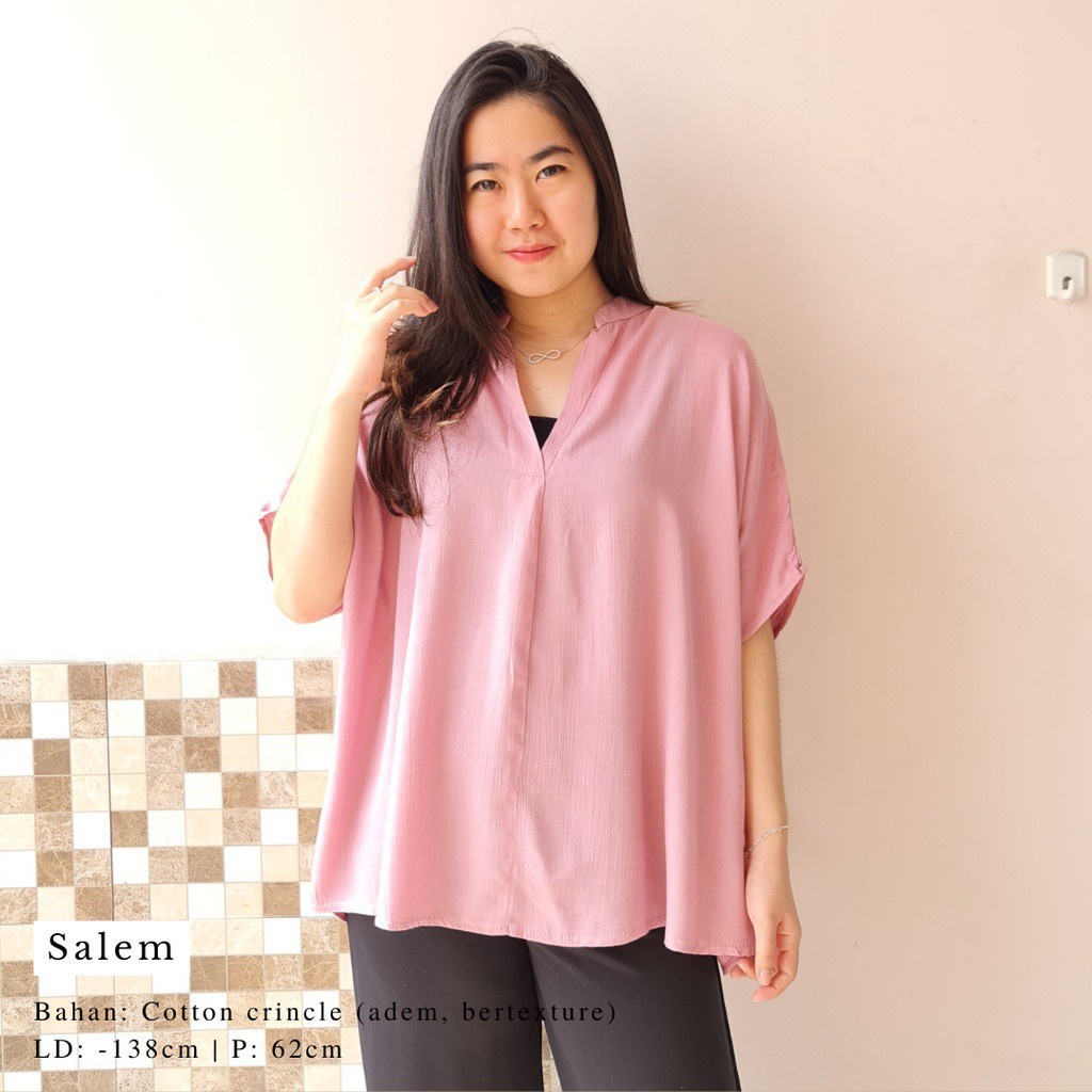2904 CARITA OVERSIZE TOP BLOUSE BIGSIZE JUMBO FELICIA BLOUSE-SALEM.