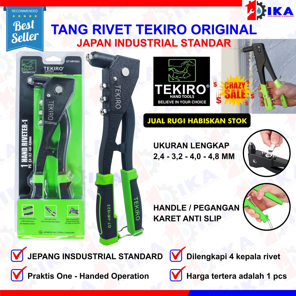 Tang Ripet Tembak 2.4 ~ 3.2 ~ 4.0 ~ 4.8 mm / Hand Rivet Riveter TEKIRO